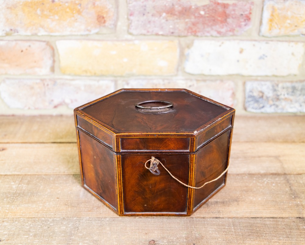 Rare Hexagon Georgian Tea Caddy c.1800
