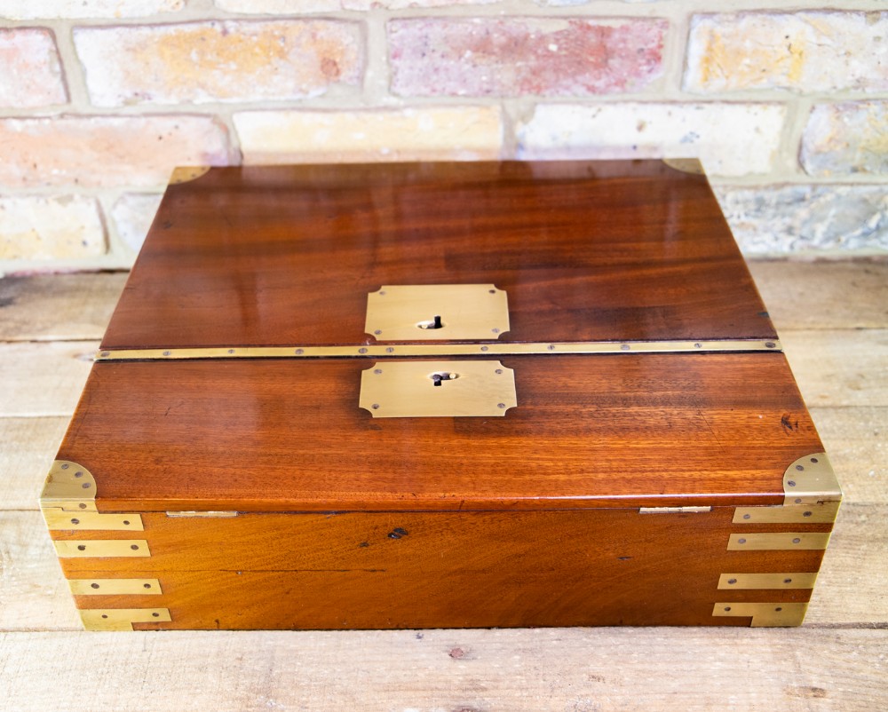 Large Solid Mahogany Campaign Box c.1800