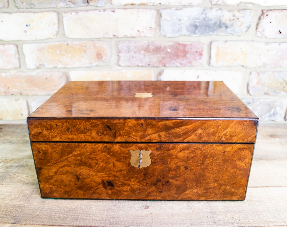 Burr Walnut Writing Slope c.1860