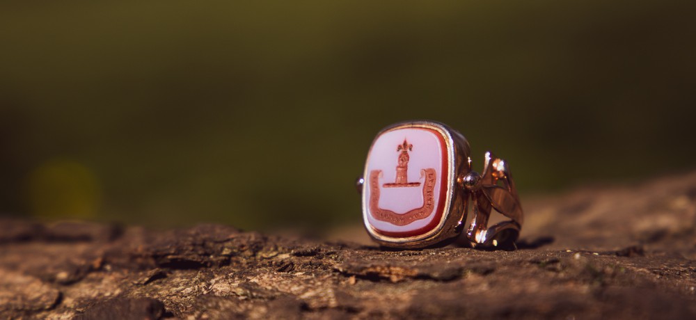 Rare Georgian 15ct Rose Gold Intaglio Seal Ring, Double seal and Swivel