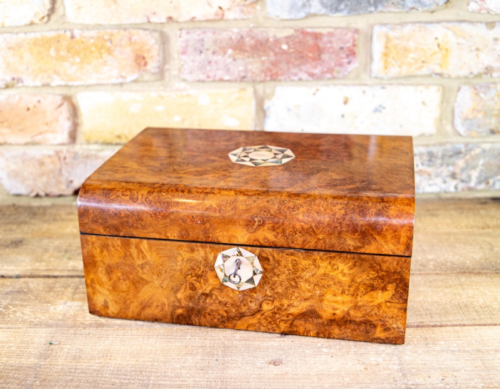 Burr Walnut Jewellery Box 1880