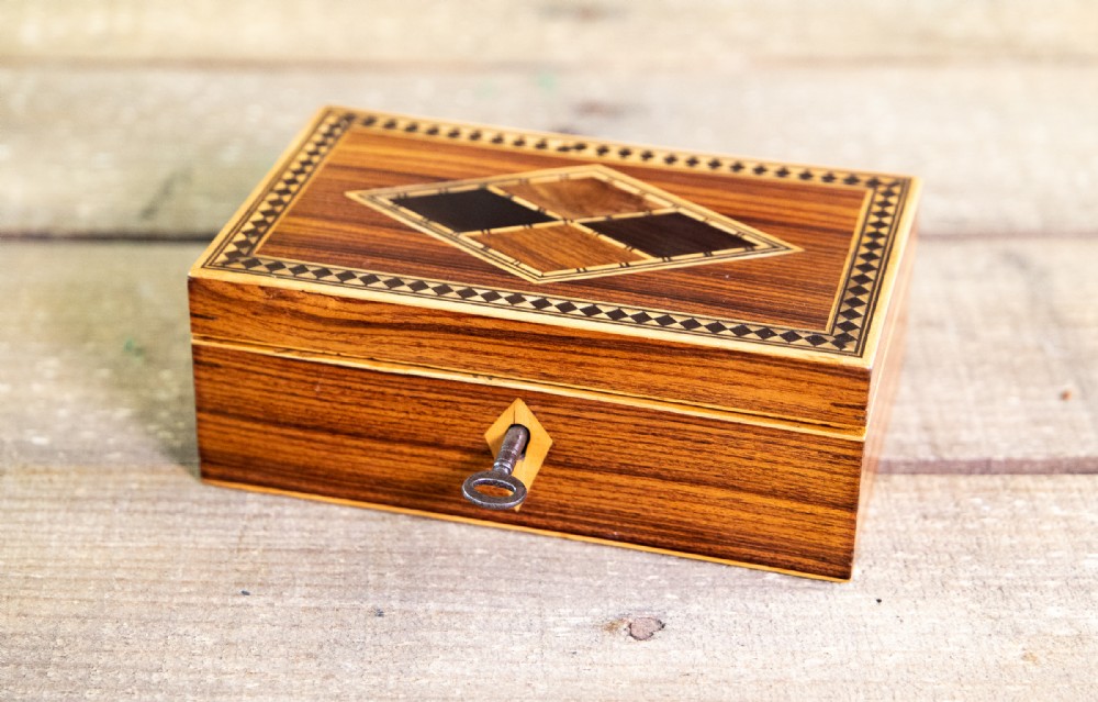 Kingwood Inlaid Table Box c.1880