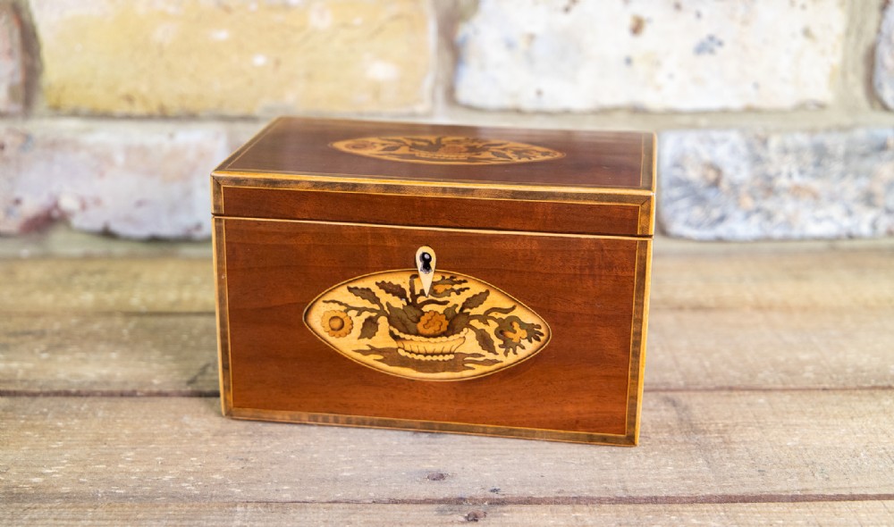 Mahogany Georgian Twin Lid Tea Caddy 1800