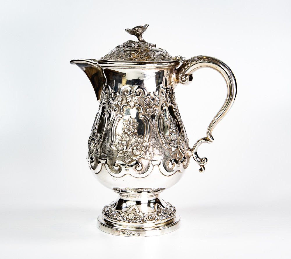 Antique Anglo Indian Silver Military Coffee Pot Hamiltons of Calcutta 1862