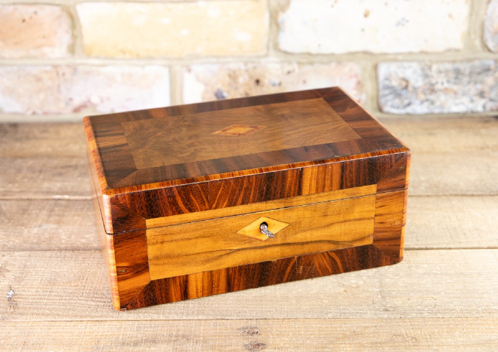 Burr Walnut & Rosewood Table Box 1890