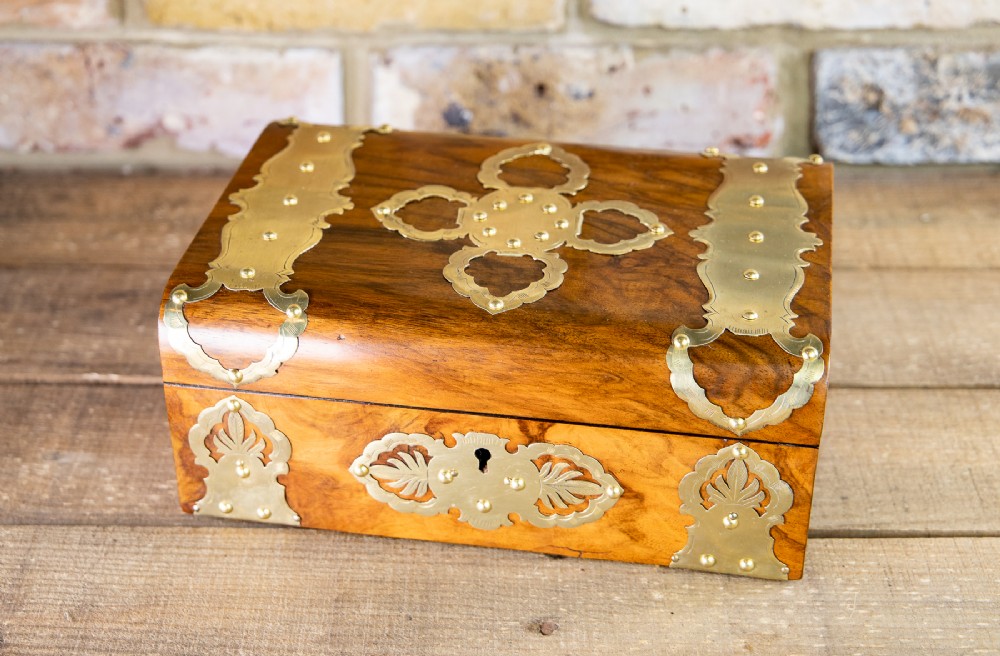 Walnut & Brass Jewellery Box 1880