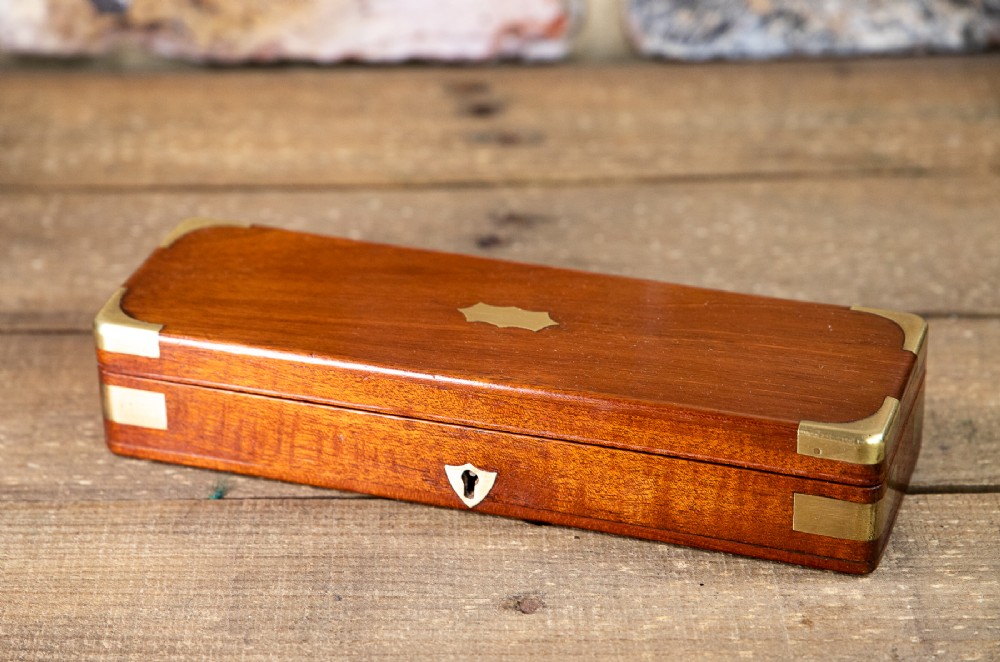 Mahogany Brass Bound Desk Box 1890