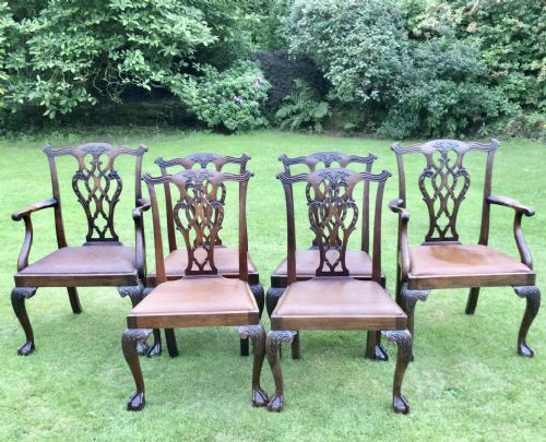 SET OF SIX CHIPPENDALE STYLE MAHOGANY CHAIRS - ADDITIONAL PHOTO 8