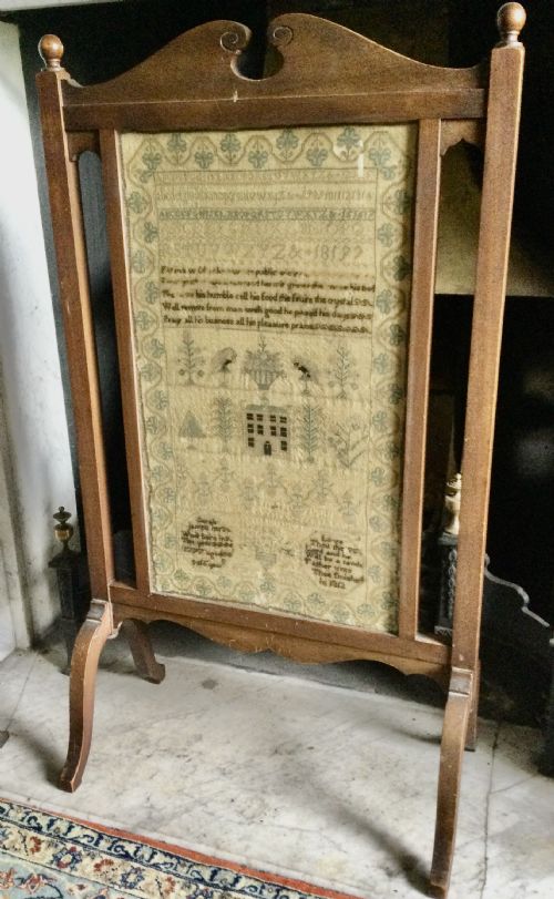 NEEDLEWORK SAMPLER FIRESCREEN - ADDITIONAL PHOTO 6