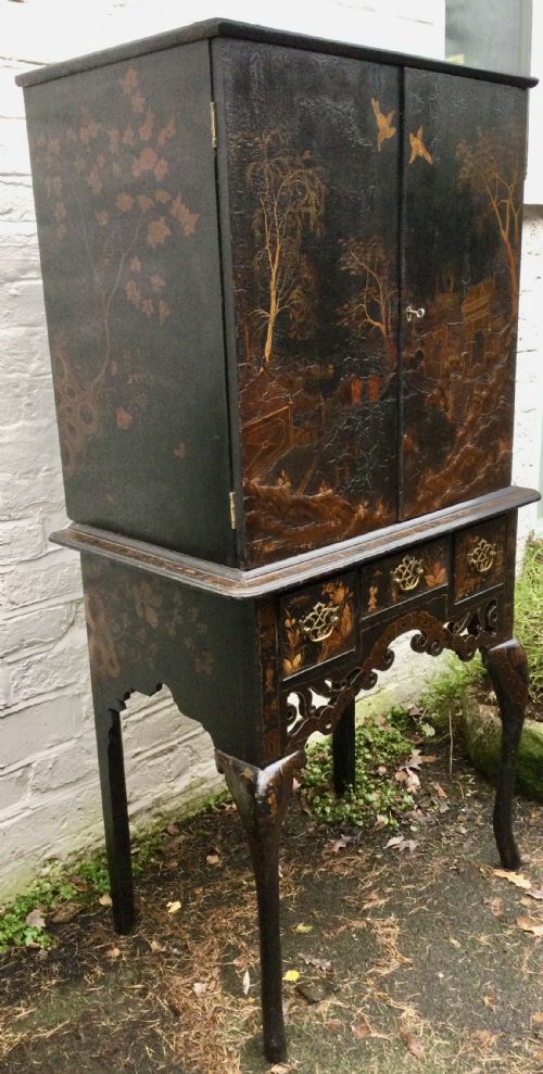 CHINOISERIE LACQUER CABINET ON STAND - ADDITIONAL PHOTO 2