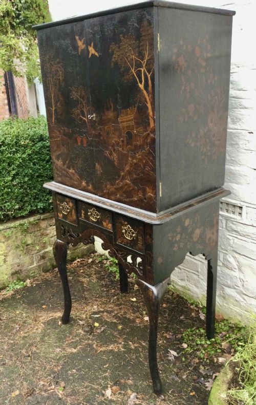 CHINOISERIE LACQUER CABINET ON STAND - ADDITIONAL PHOTO 3