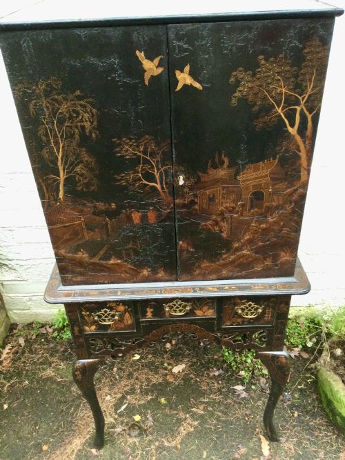 CHINOISERIE LACQUER CABINET ON STAND - ADDITIONAL PHOTO 6