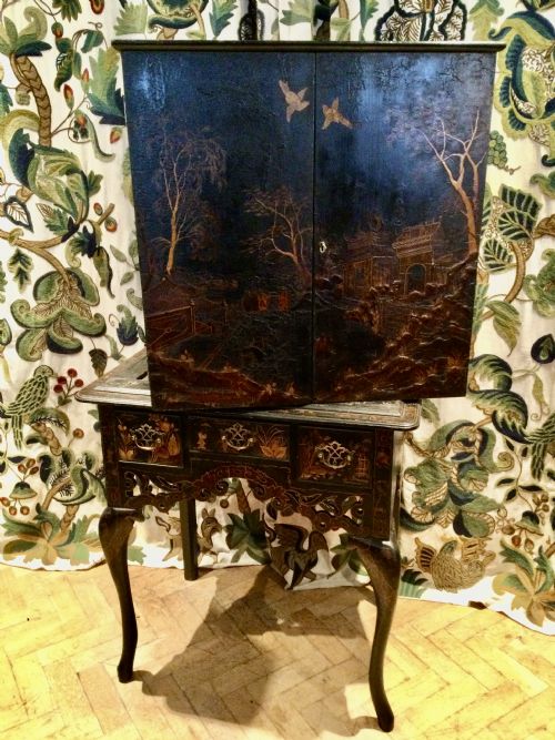 CHINOISERIE LACQUER CABINET ON STAND - ADDITIONAL PHOTO 9