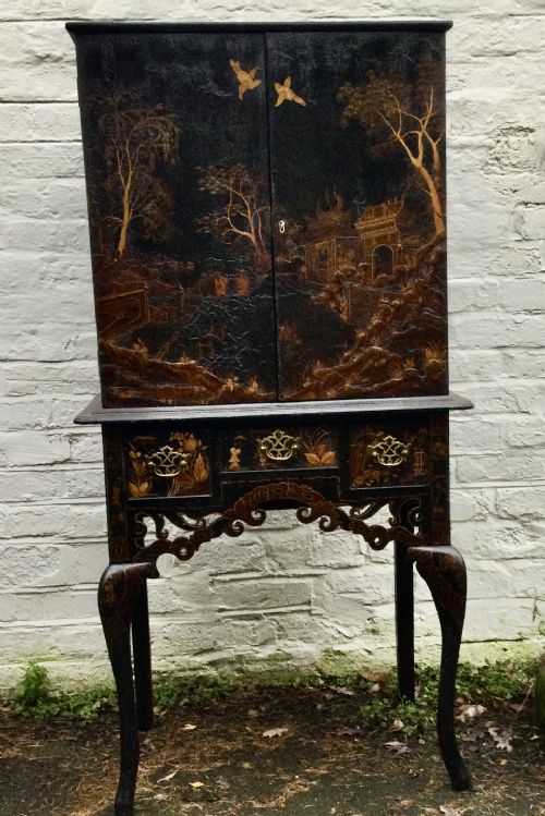 CHINOISERIE LACQUER CABINET ON STAND - ADDITIONAL PHOTO 11