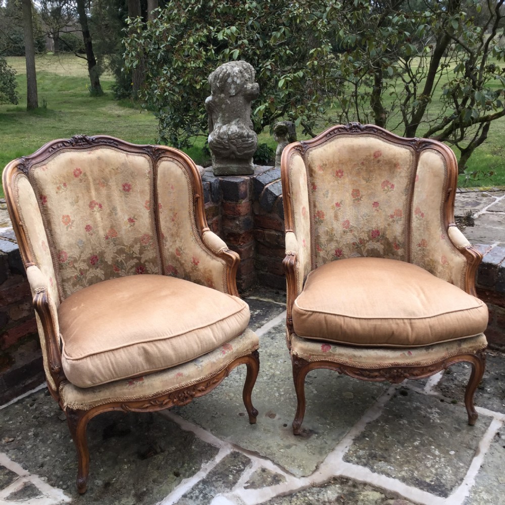 A pair of French armchairs 
