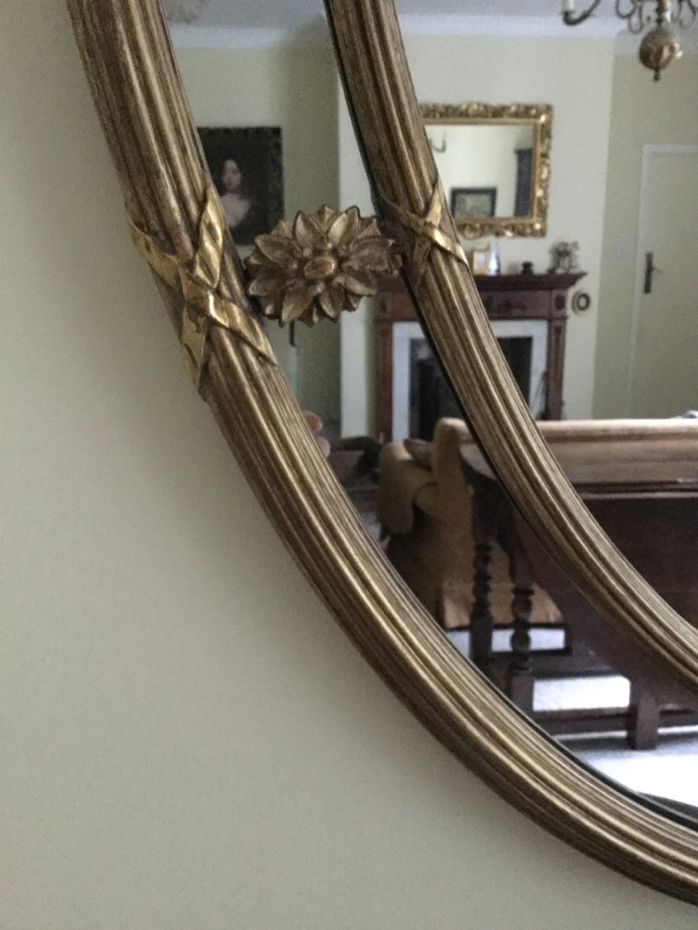 Oval gilt mirror View III