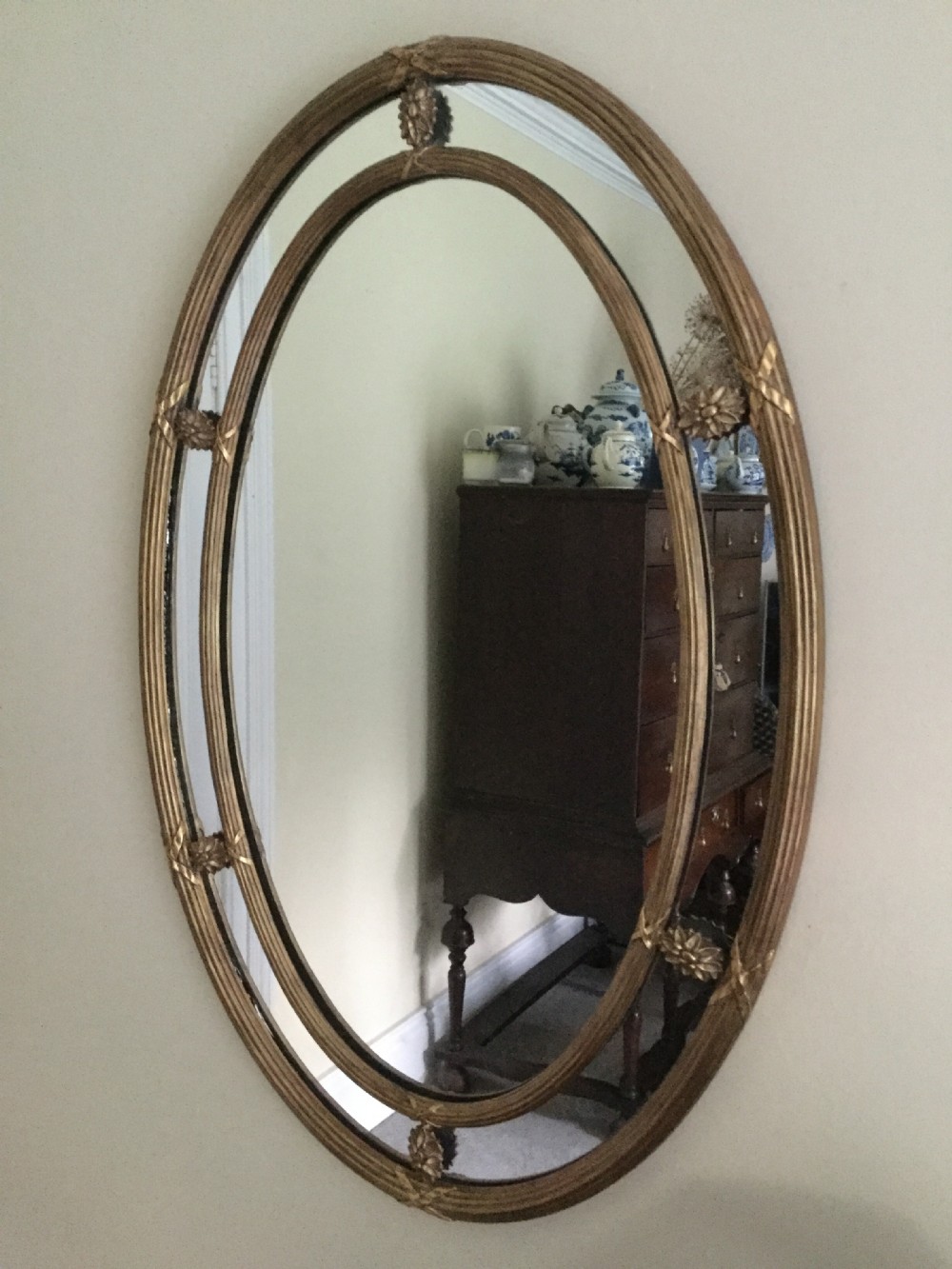 Oval gilt mirror View IV