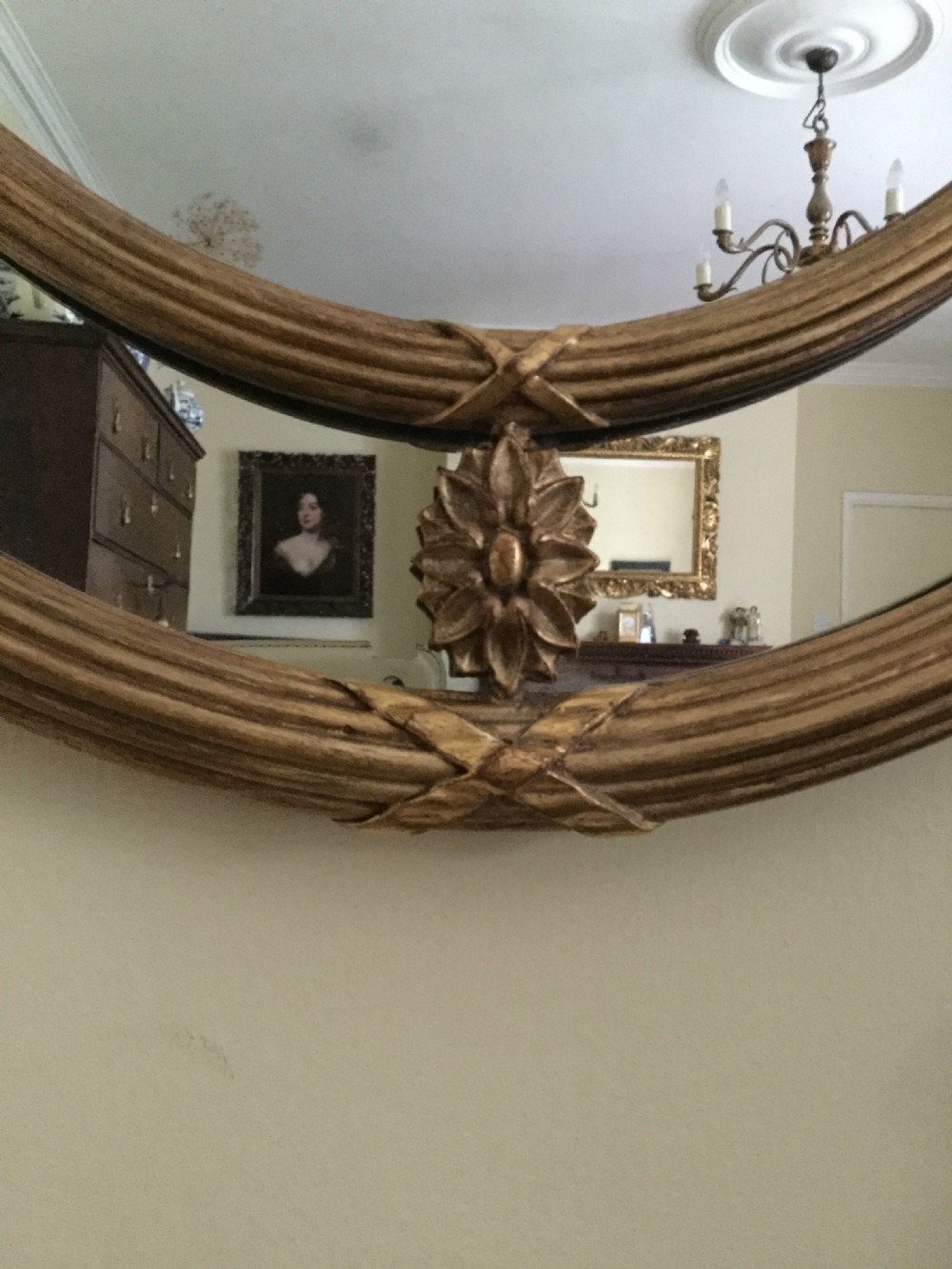 Oval gilt mirror View VI