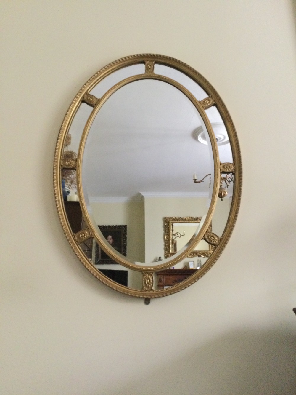 Oval gilt mirror View II