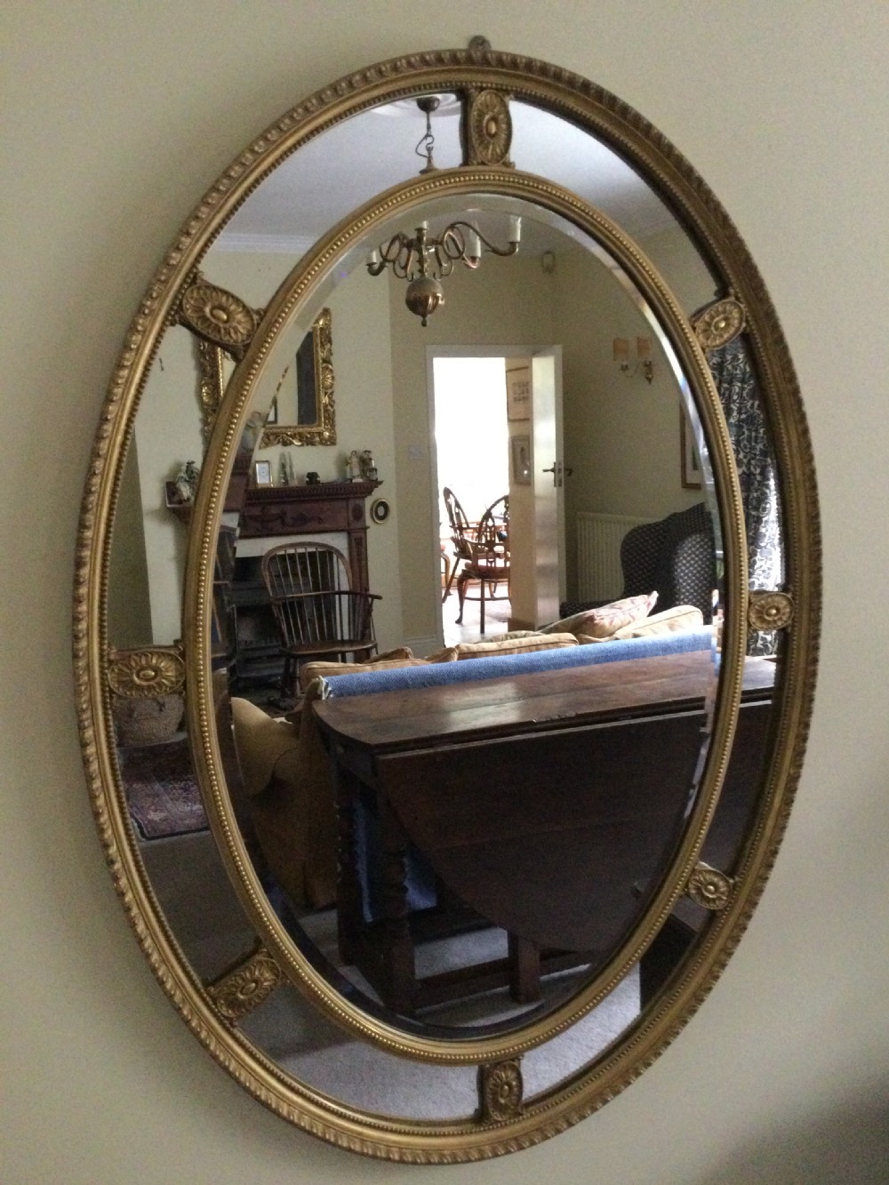 Oval gilt mirror View III