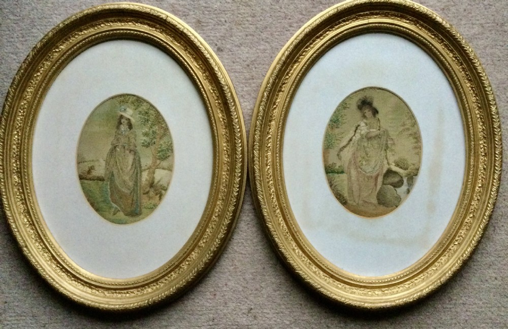 Needlework silk work pictures