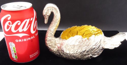 LARGE STUNNING SILVER SWAN CENTER PIECE - ADDITIONAL PHOTO 1
