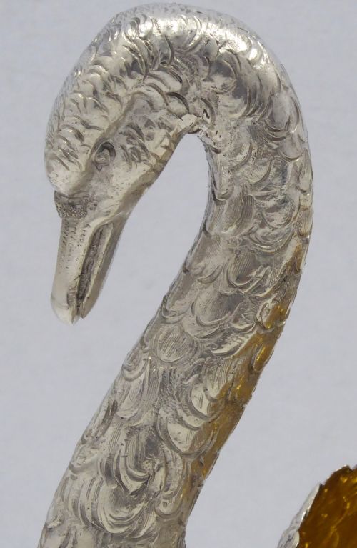 LARGE STUNNING SILVER SWAN CENTER PIECE - ADDITIONAL PHOTO 2