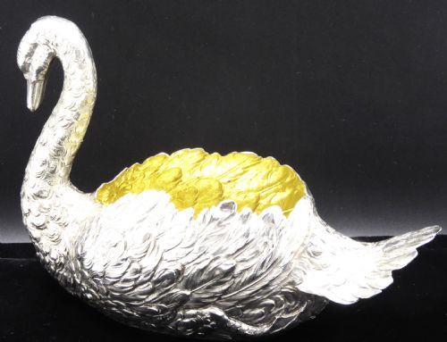 LARGE STUNNING SILVER SWAN CENTER PIECE - ADDITIONAL PHOTO 8