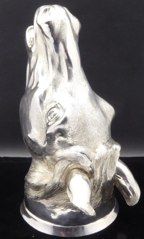STUNNING SOLID CAST SILVER HORSE HEAD STIRRUP CUP - ADDITIONAL PHOTO 5