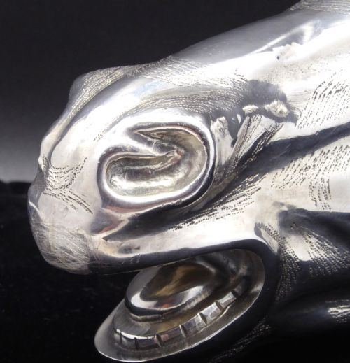 STUNNING SOLID CAST SILVER HORSE HEAD STIRRUP CUP - ADDITIONAL PHOTO 12