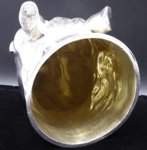 STUNNING SOLID CAST SILVER HORSE HEAD STIRRUP CUP - ADDITIONAL PHOTO 13