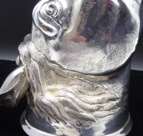 STUNNING SOLID CAST SILVER HORSE HEAD STIRRUP CUP - ADDITIONAL PHOTO 14
