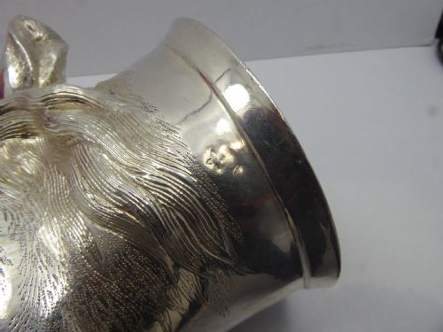 STUNNING SOLID CAST SILVER HORSE HEAD STIRRUP CUP - ADDITIONAL PHOTO 17
