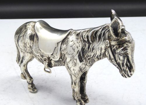 RARE SILVER GERMAN DONKEY FIGURE 1908 - ADDITIONAL PHOTO 10