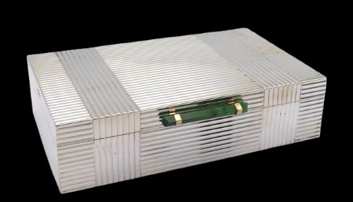 RARE SILVER ART DECO CIGARETTE BOX 1933