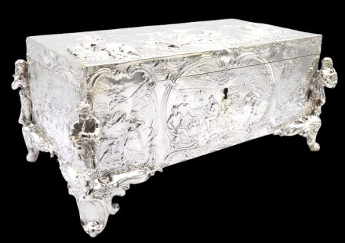 RARE SILVER FIGURAL CASKET