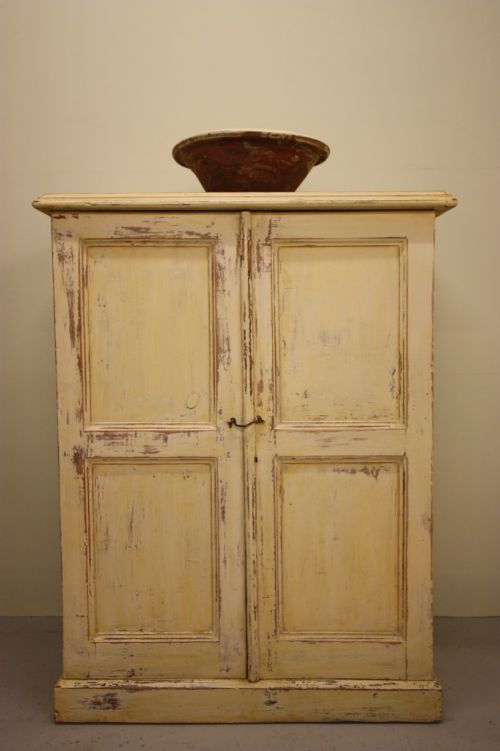 fig 1. Antique Painted Pine Two Door Cupboard