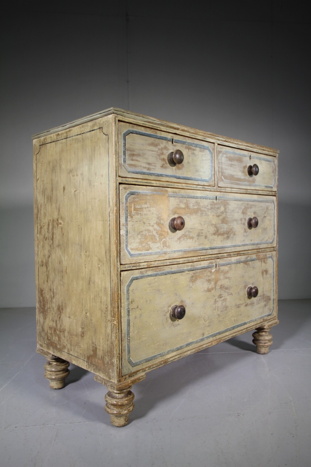 Regency Original Painted Pine Antique Chest of Drawers