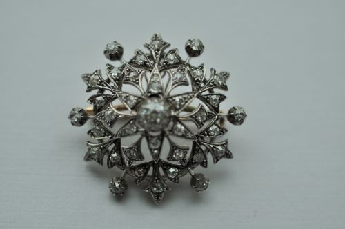 victorian starburst diamond brooch - CATEGORY: ANTIQUE JEWELLERY - DATED VICTORIAN