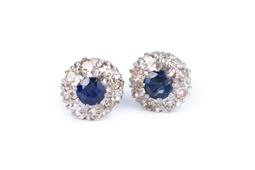 SAPPHIRE AND DIAMOND EARRINGS - ADDITIONAL PHOTO 2
