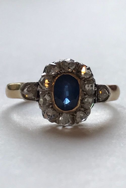 A VICTORIAN ROSE CUT DIAMOND AND SAPPHIRE - ADDITIONAL PHOTO 6
