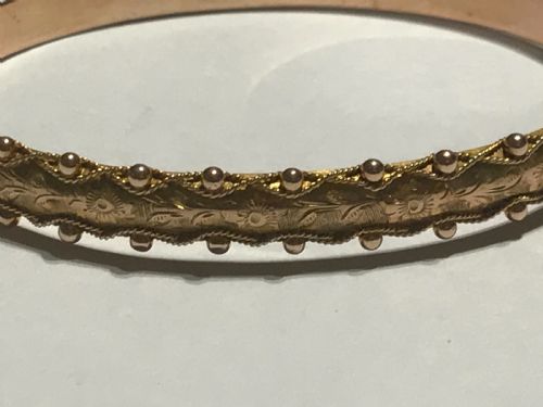 EDWARDIAN ROSE GOLD ENGRAVED BANGLE - ADDITIONAL PHOTO 2