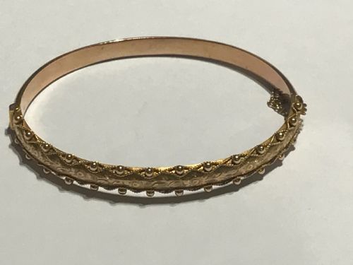 EDWARDIAN ROSE GOLD ENGRAVED BANGLE - ADDITIONAL PHOTO 4