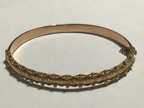 EDWARDIAN ROSE GOLD ENGRAVED BANGLE - ADDITIONAL PHOTO 5