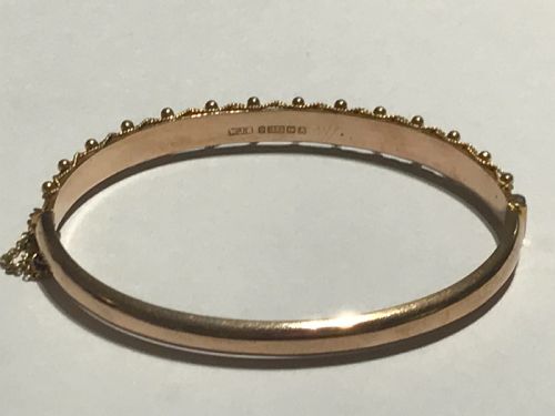 EDWARDIAN ROSE GOLD ENGRAVED BANGLE - ADDITIONAL PHOTO 6