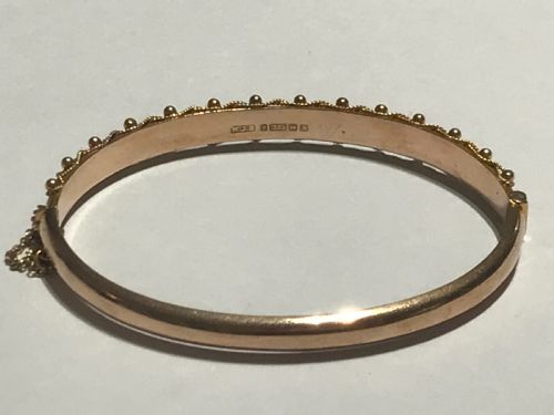 EDWARDIAN ROSE GOLD ENGRAVED BANGLE - ADDITIONAL PHOTO 7
