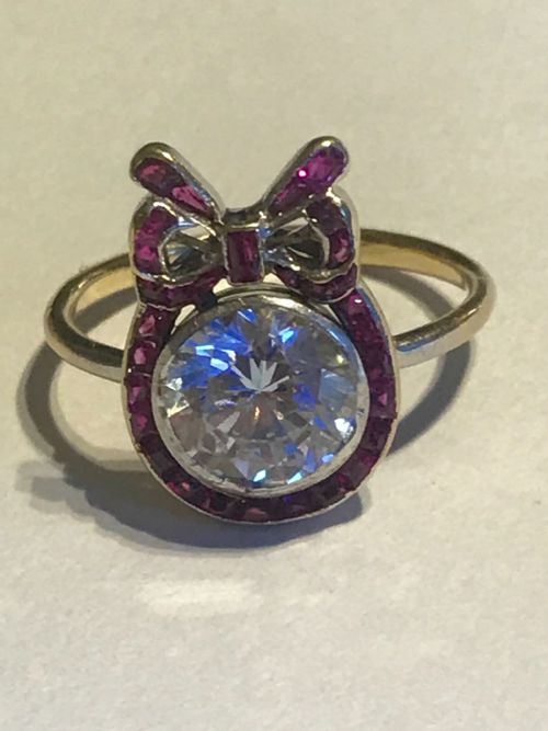 AN EDWARDIAN ZIRCON AND RUBY RING - ADDITIONAL PHOTO 2