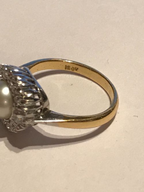 OLD CUT DIAMOND AND PEARL RING - ADDITIONAL PHOTO 5