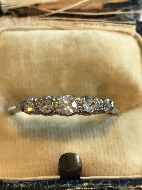 OLD CUT DIAMOND 04CT 18K AND PLATINUM RING - ADDITIONAL PHOTO 4