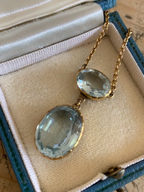 aquamarine edwardian necklace - CATEGORY: ANTIQUE JEWELLERY - DATED EDWARDIAN